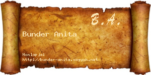 Bunder Anita névjegykártya